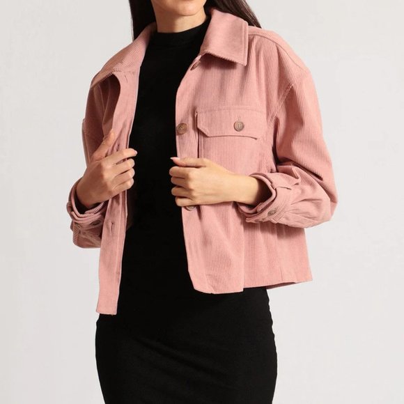 Avec Les Filles Relaxed Corduroy Shacket In Blue Size M NWT - Picture 5 of 16